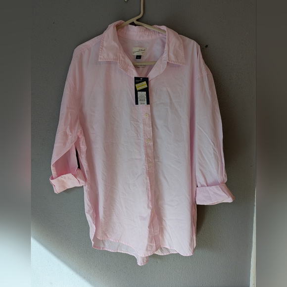 Universal Thread Oversized Long Sleeve Collared Button-Down Shirt - Light Pink L - Picture 2 of 7